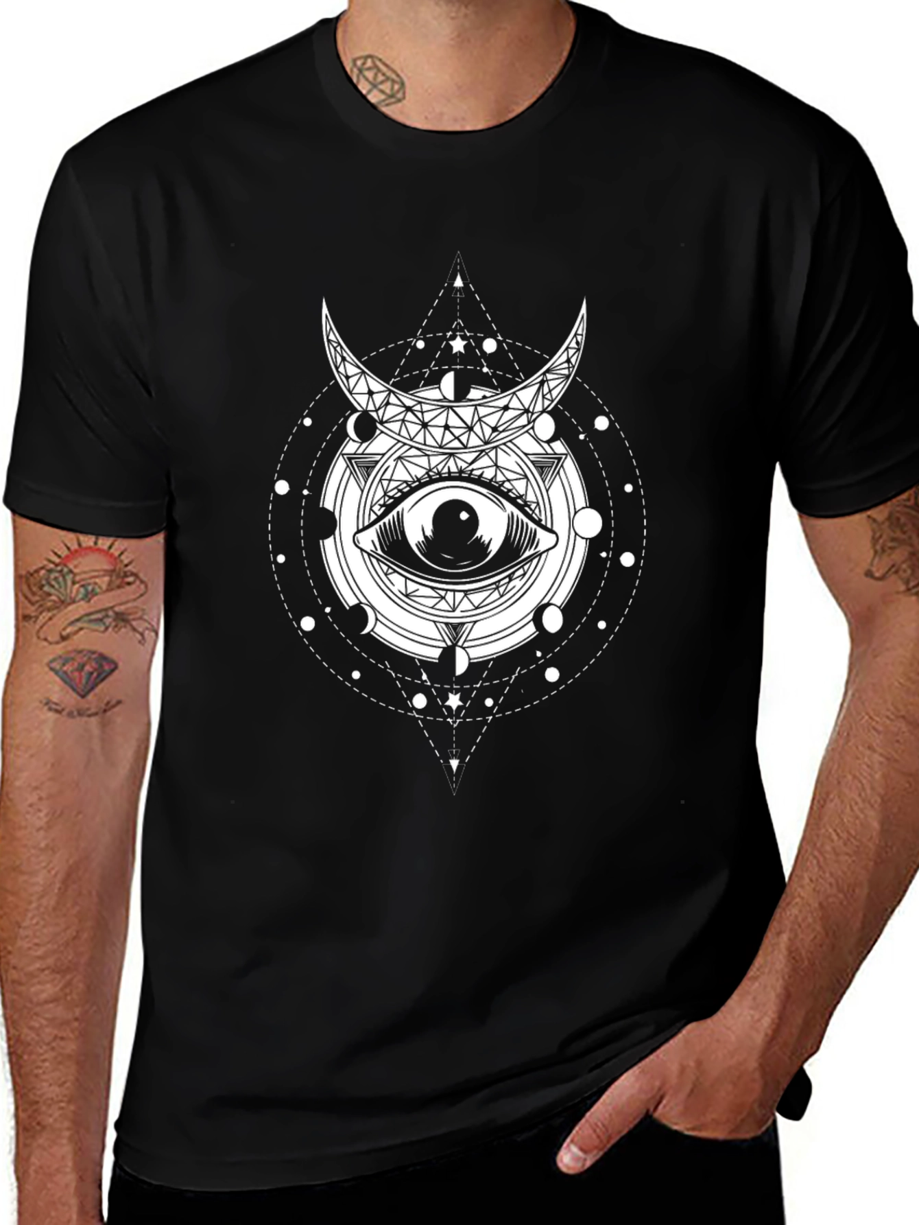 Mystic Eye Graphic Tee - Black Cotton T-Shirt