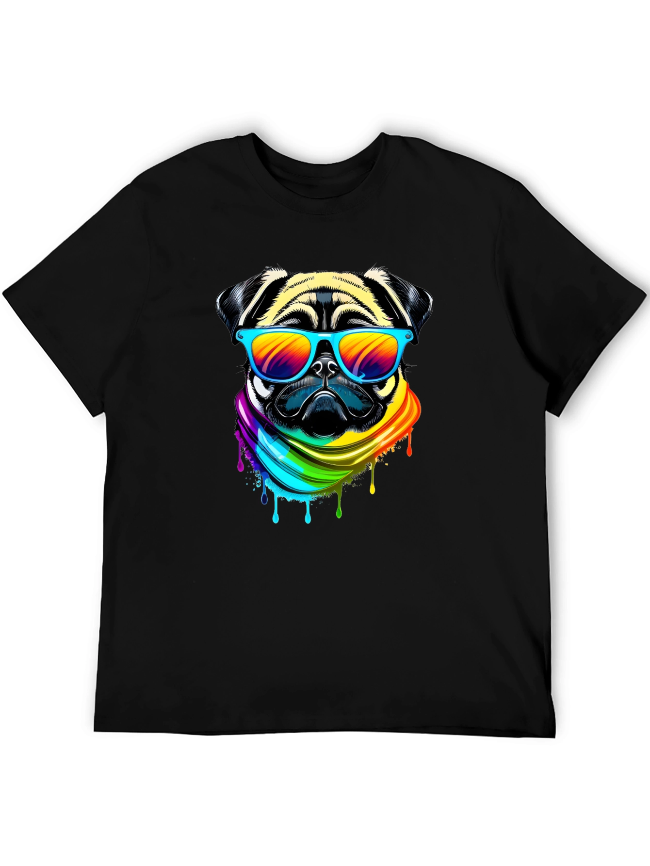 Pug Rainbow T-Shirt - Cool Dog Tee