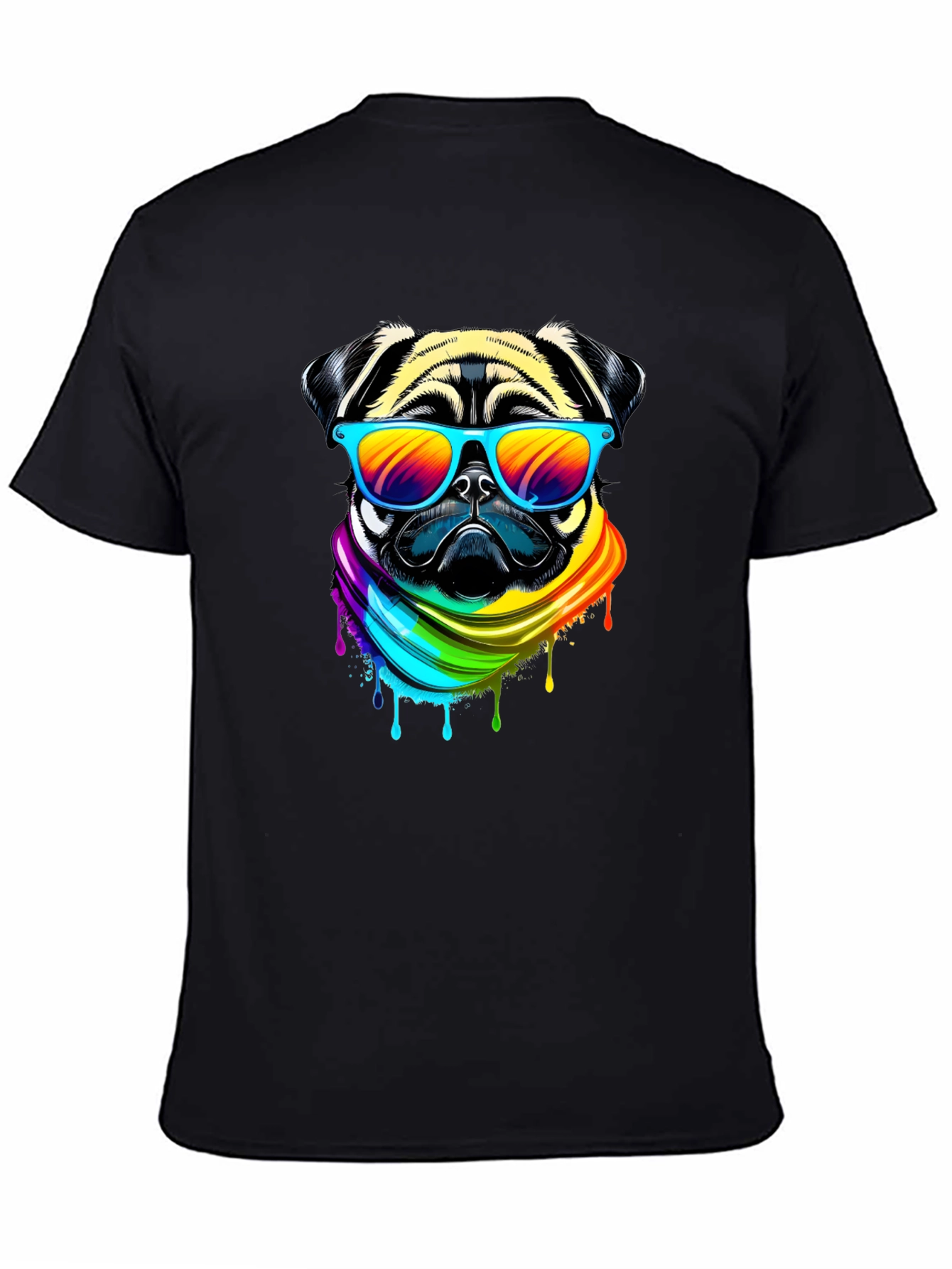 Pug Rainbow T-Shirt - Cool Dog Tee
