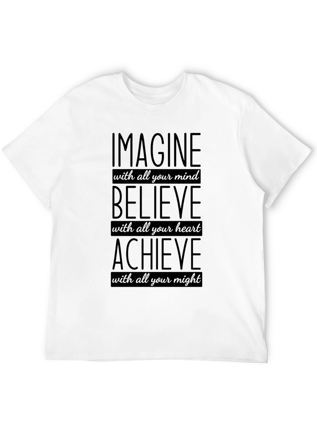 Imagine Believe Achieve Black Graphic Tee