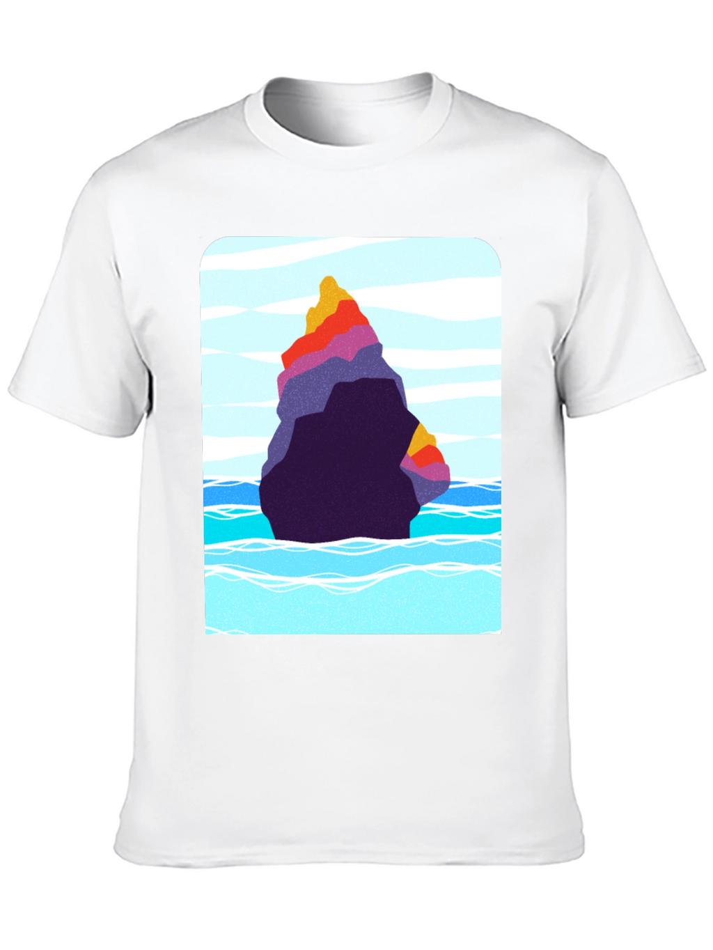 Abstract Rock Graphic Tee - Black Cotton Blend