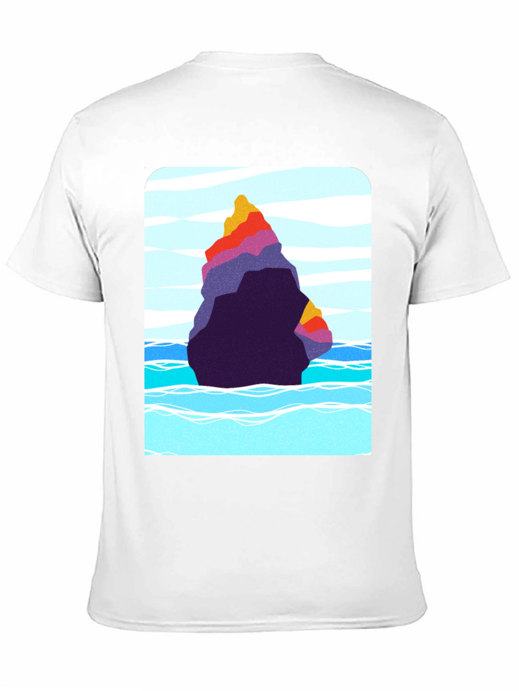 Abstract Rock Graphic Tee - Black Cotton Blend