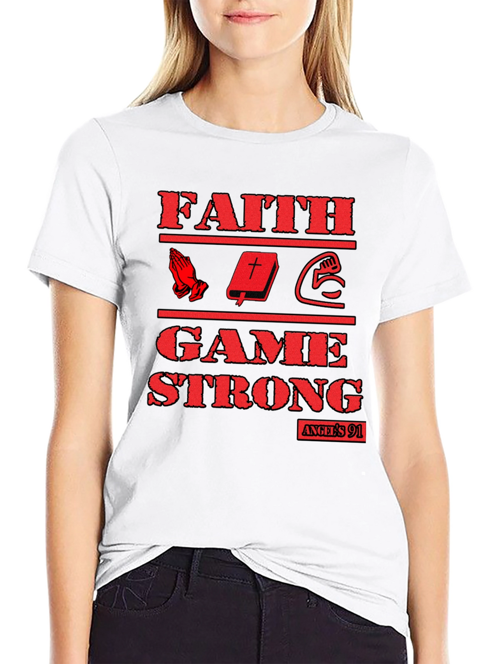 Faith Game Strong Graphic T-Shirt - Black