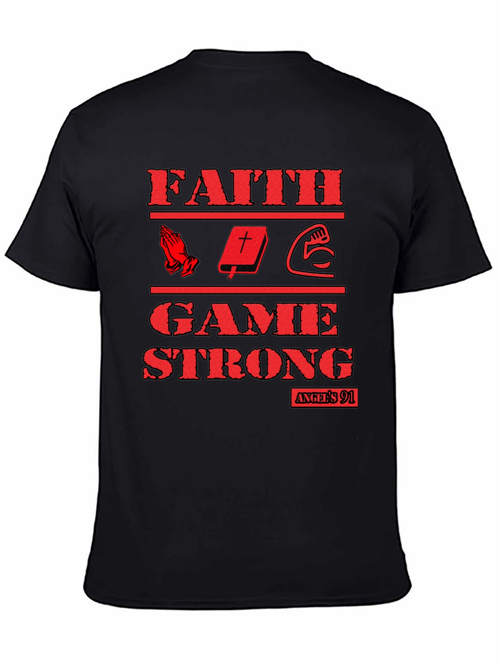 Faith Game Strong Graphic T-Shirt - Black