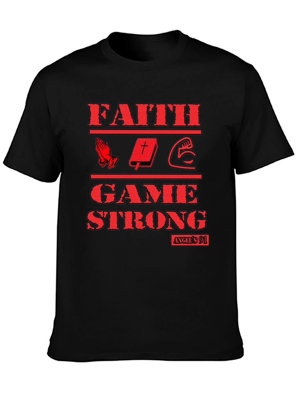 Faith Game Strong Graphic T-Shirt - Black