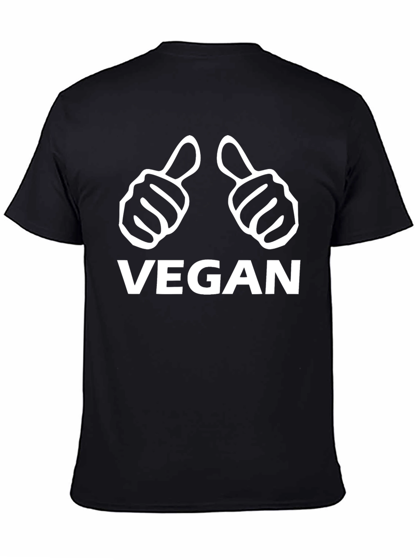 Vegan Thumbs Up Black T-Shirt - Ethical Fashion
