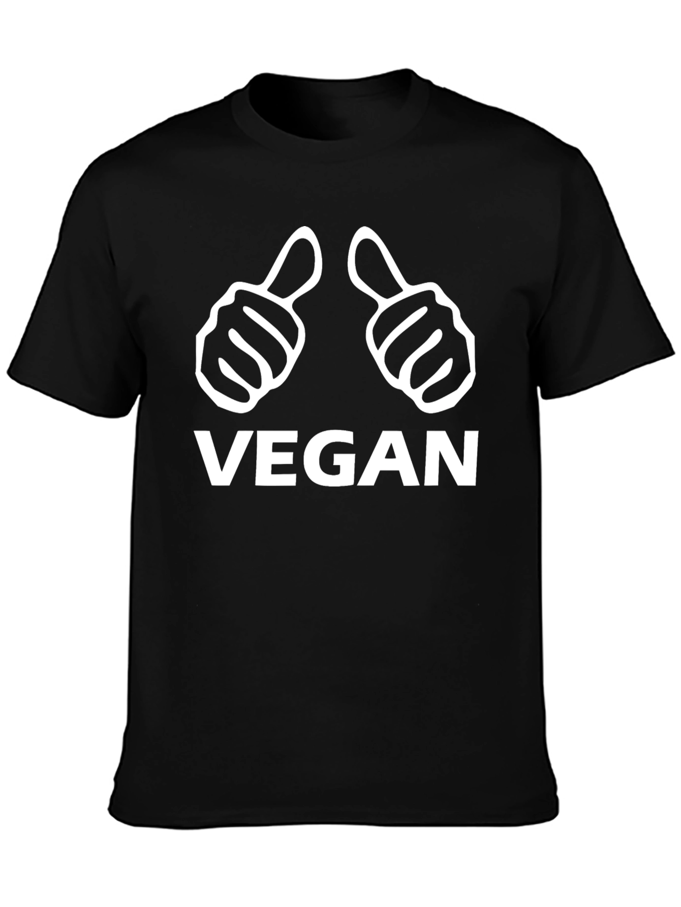 Vegan Thumbs Up Black T-Shirt - Ethical Fashion
