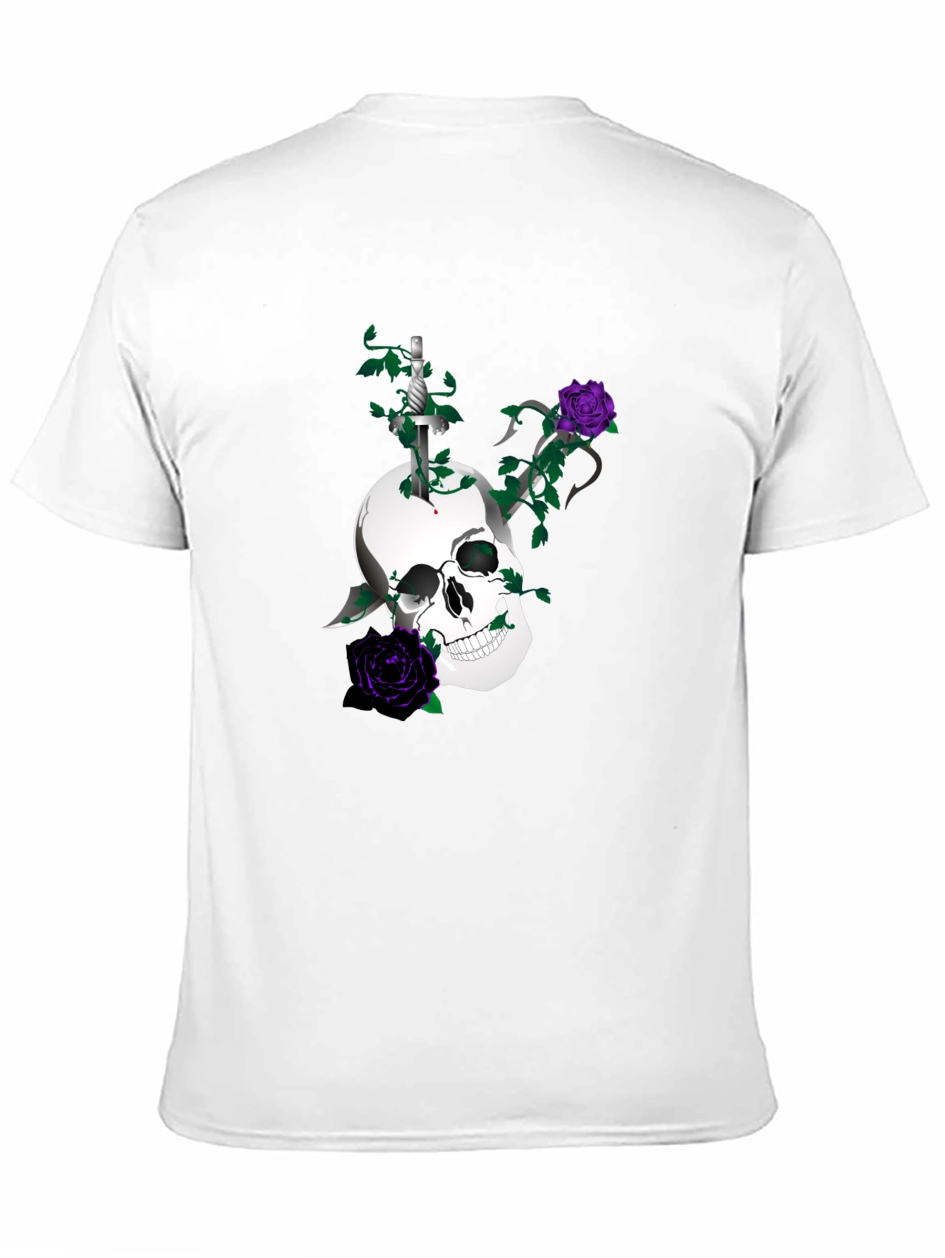 Skull & Roses Graphic Tee - Mens Black T-Shirt