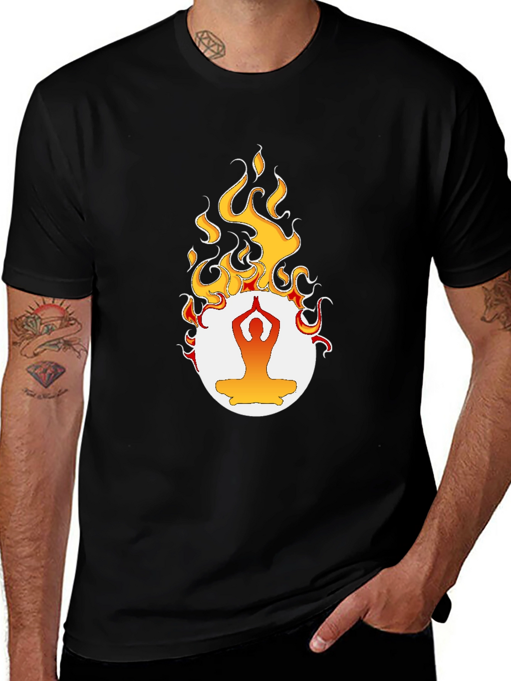 Yoga Flame Graphic T-Shirt
