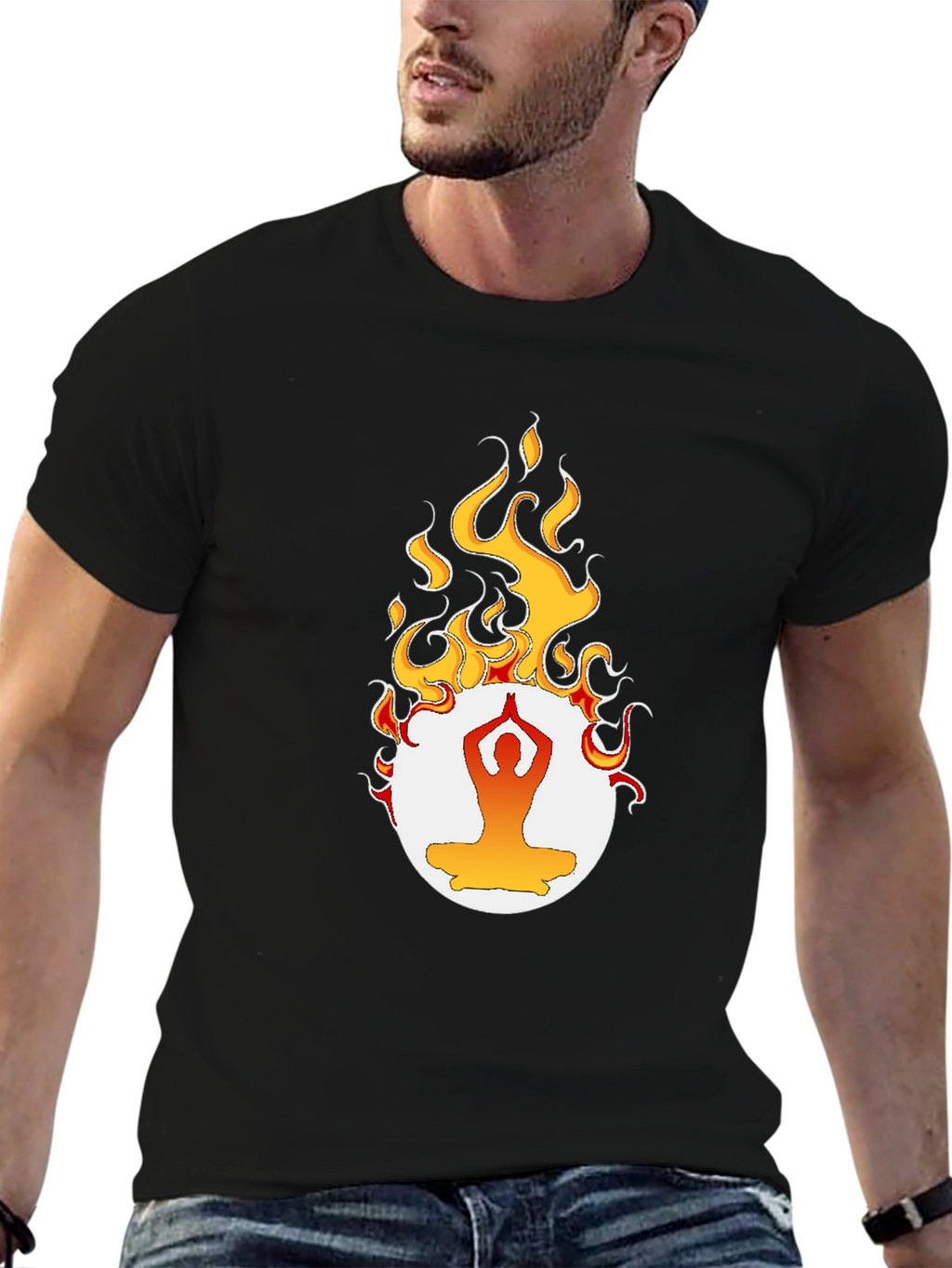 Yoga Flame Graphic T-Shirt
