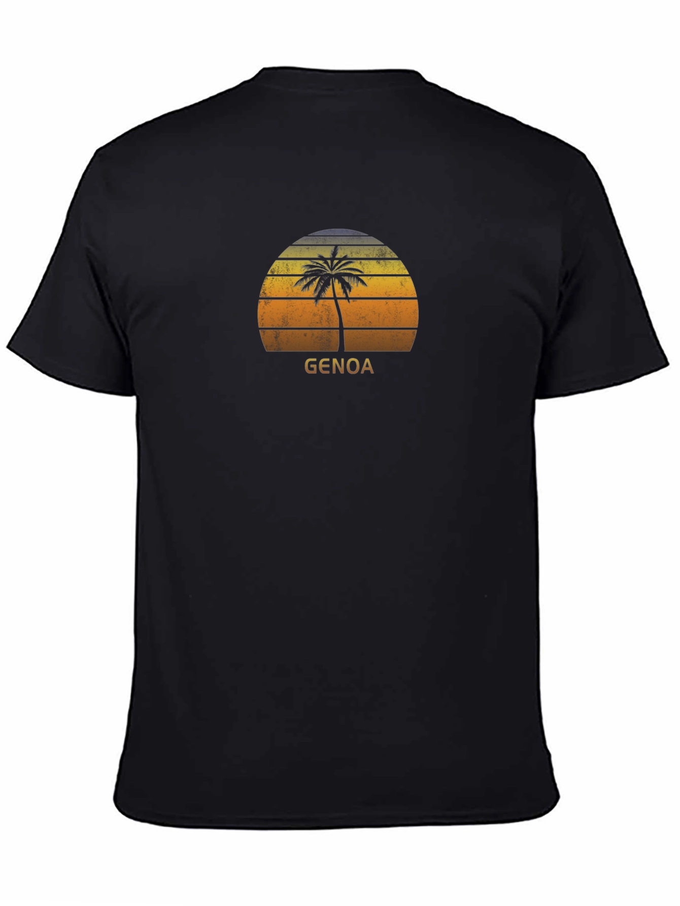 Genoa Palm Sunset Black T-Shirt