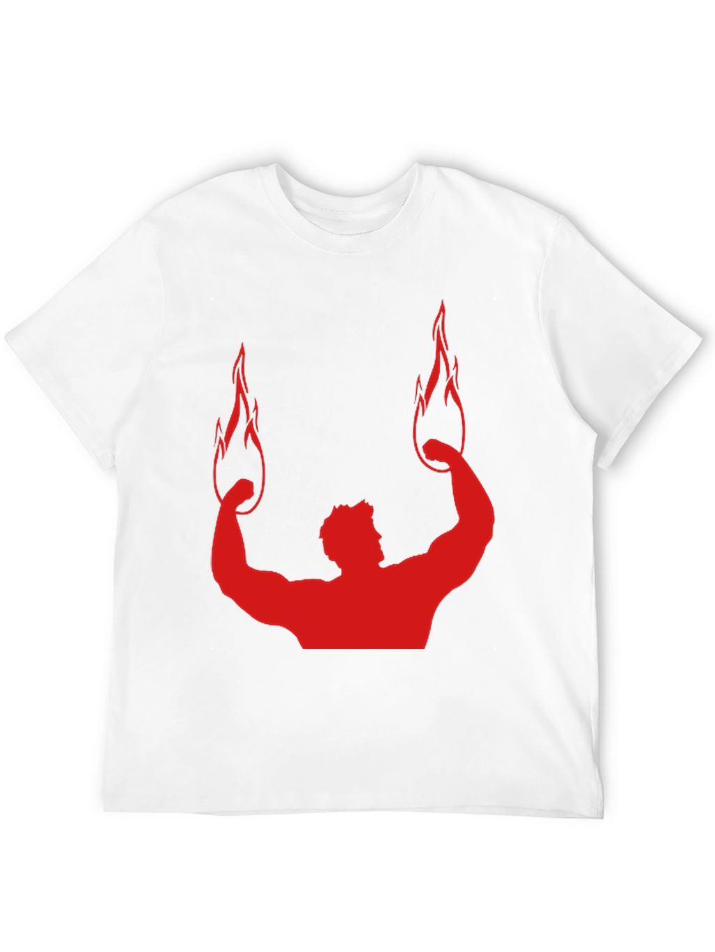Red Flame Bodybuilding Graphic Black Tee