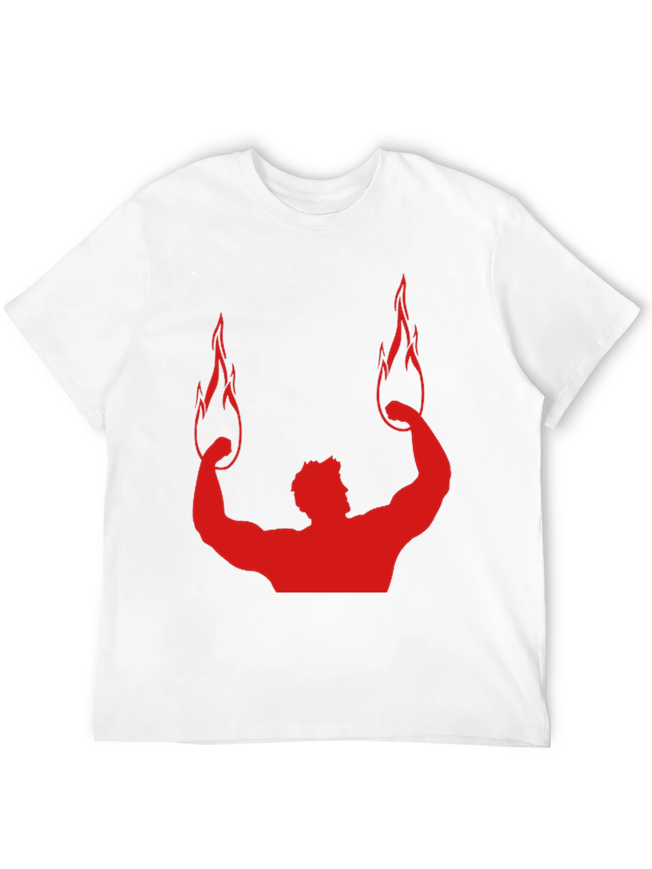 Red Flame Bodybuilding Graphic Black Tee