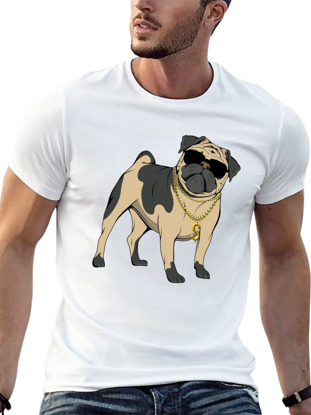 Cool Pug Black T-Shirt