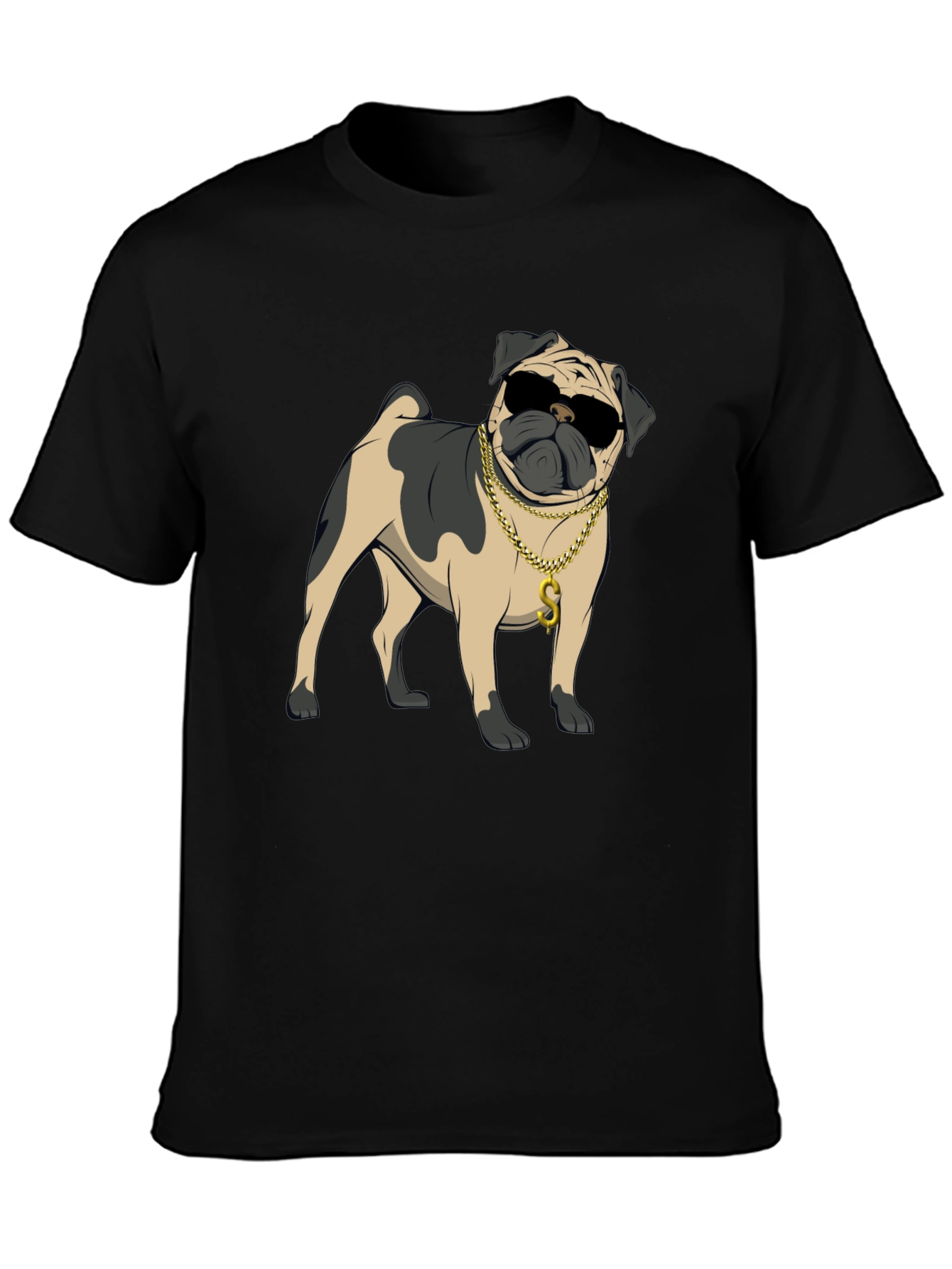 Cool Pug Black T-Shirt