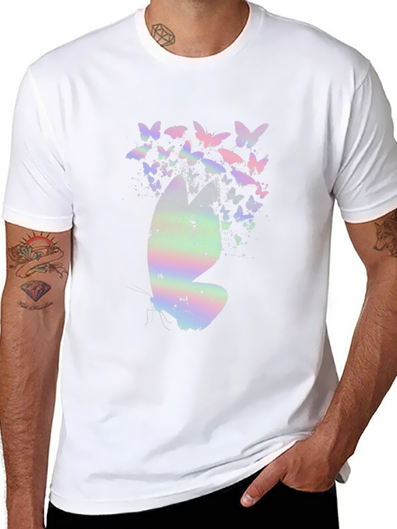 Butterfly Graphic T-Shirt - Black Cotton Tee
