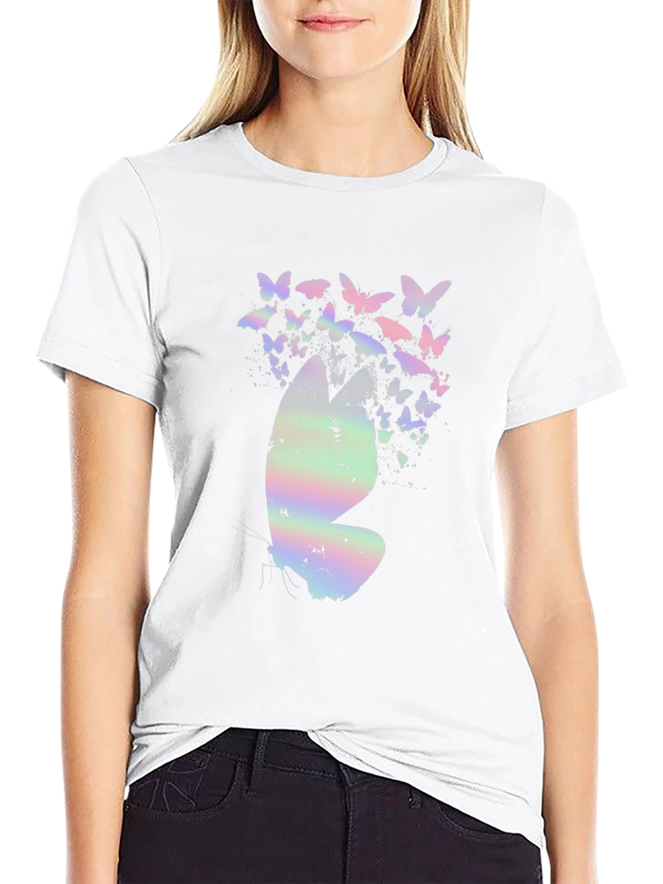 Butterfly Graphic T-Shirt - Black Cotton Tee