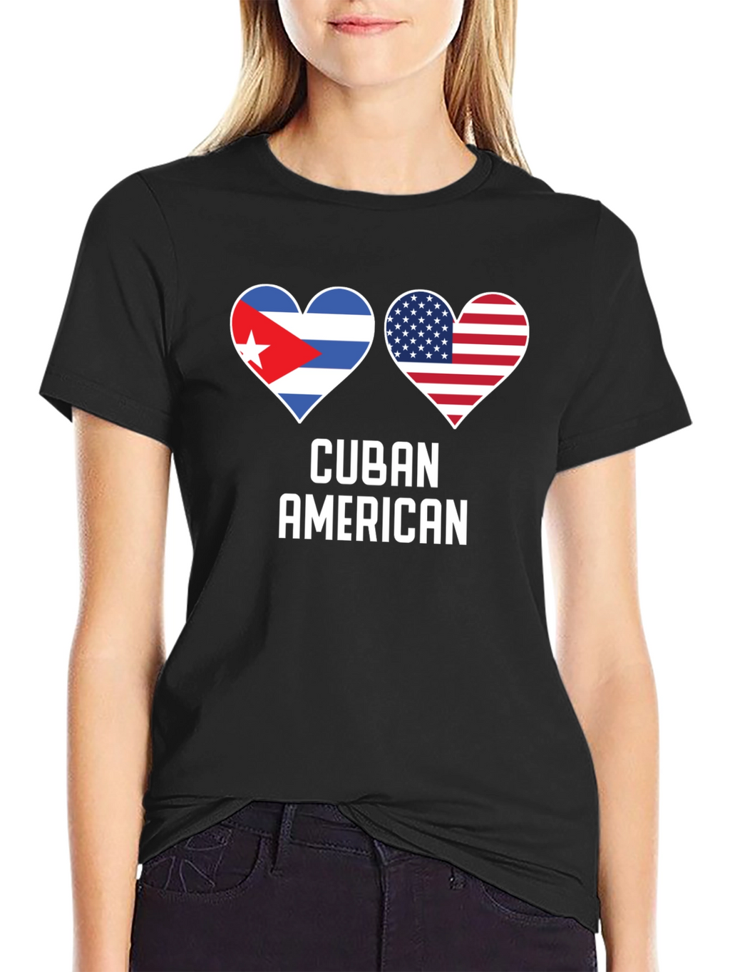 Cuban American Flag Heart T-Shirt