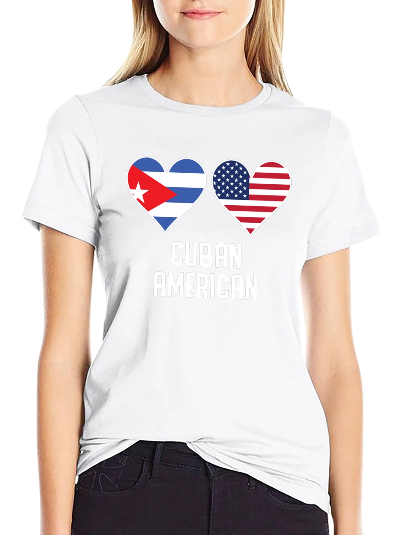 Cuban American Flag Heart T-Shirt