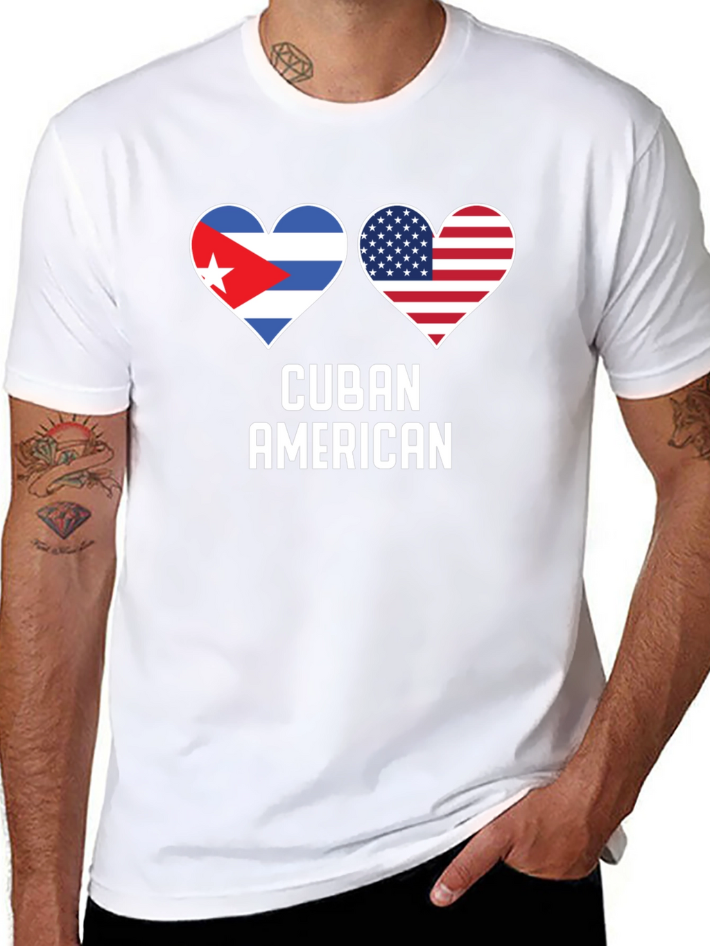 Cuban American Flag Heart T-Shirt