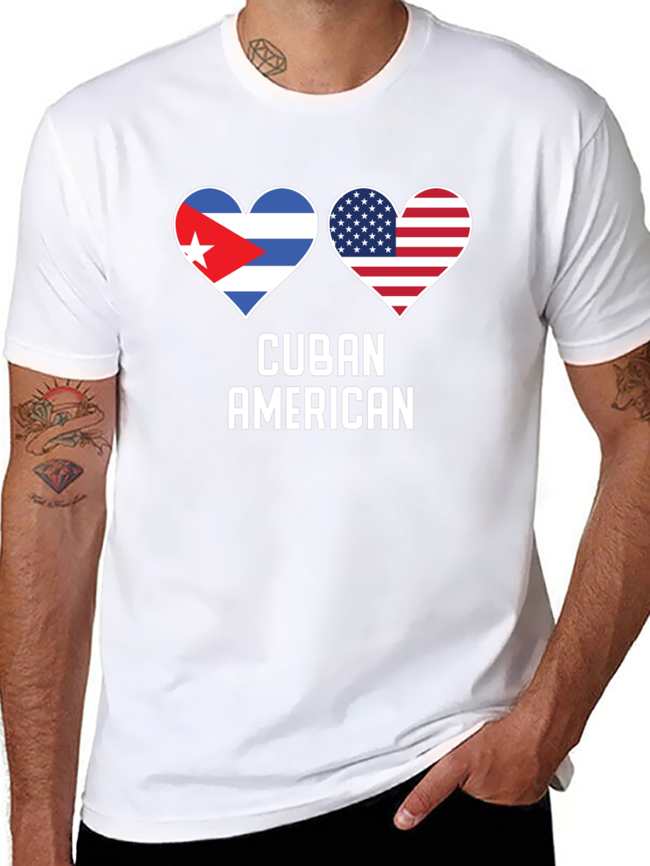 Cuban American Flag Heart T-Shirt