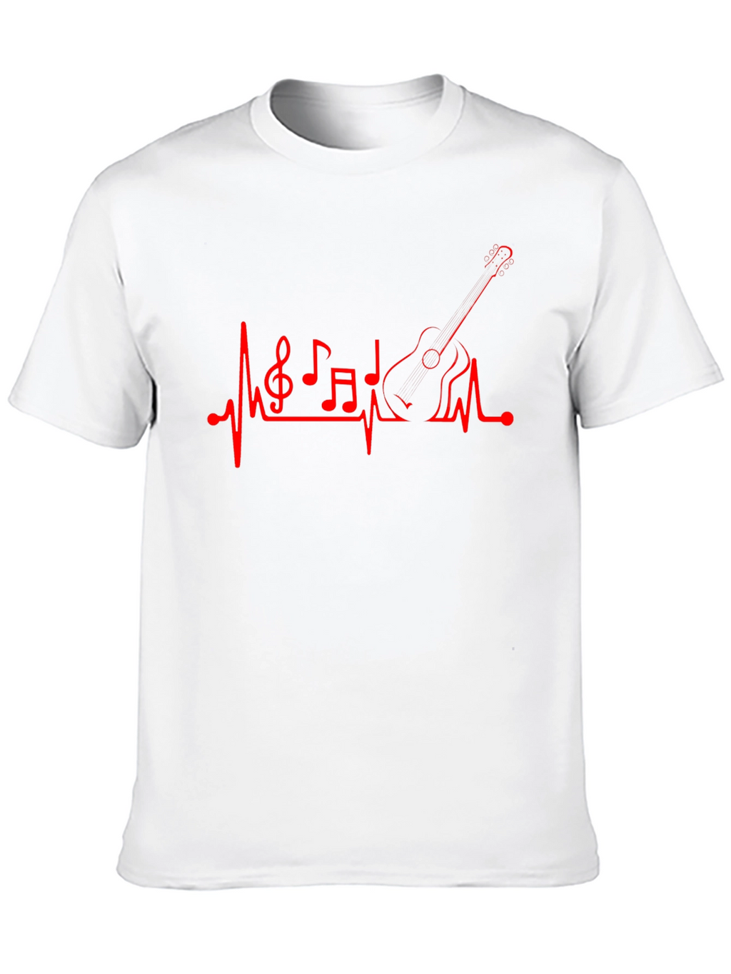 Musical Heartbeat Guitar Graphic T-Shirt