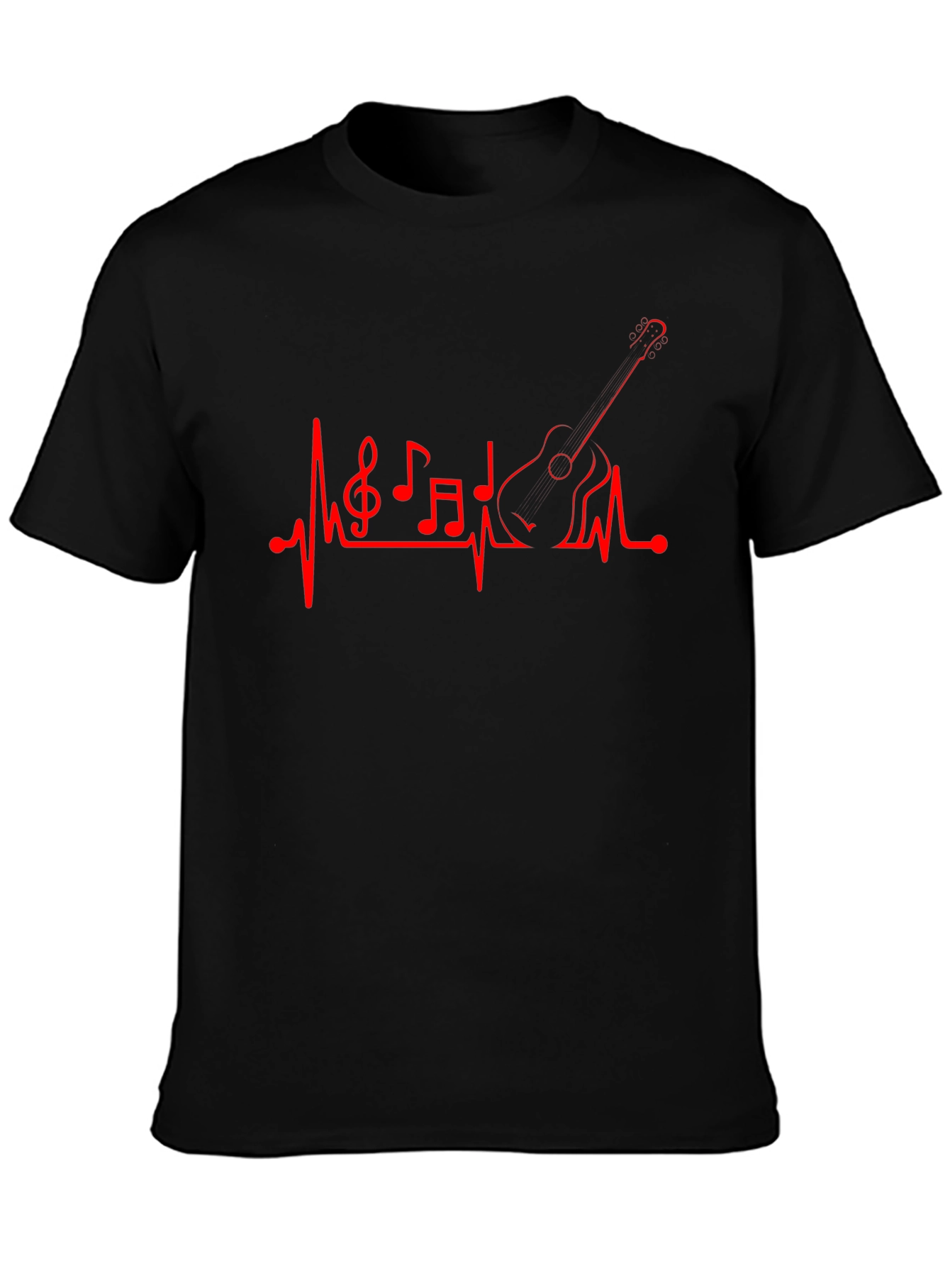 Musical Heartbeat Guitar Graphic T-Shirt