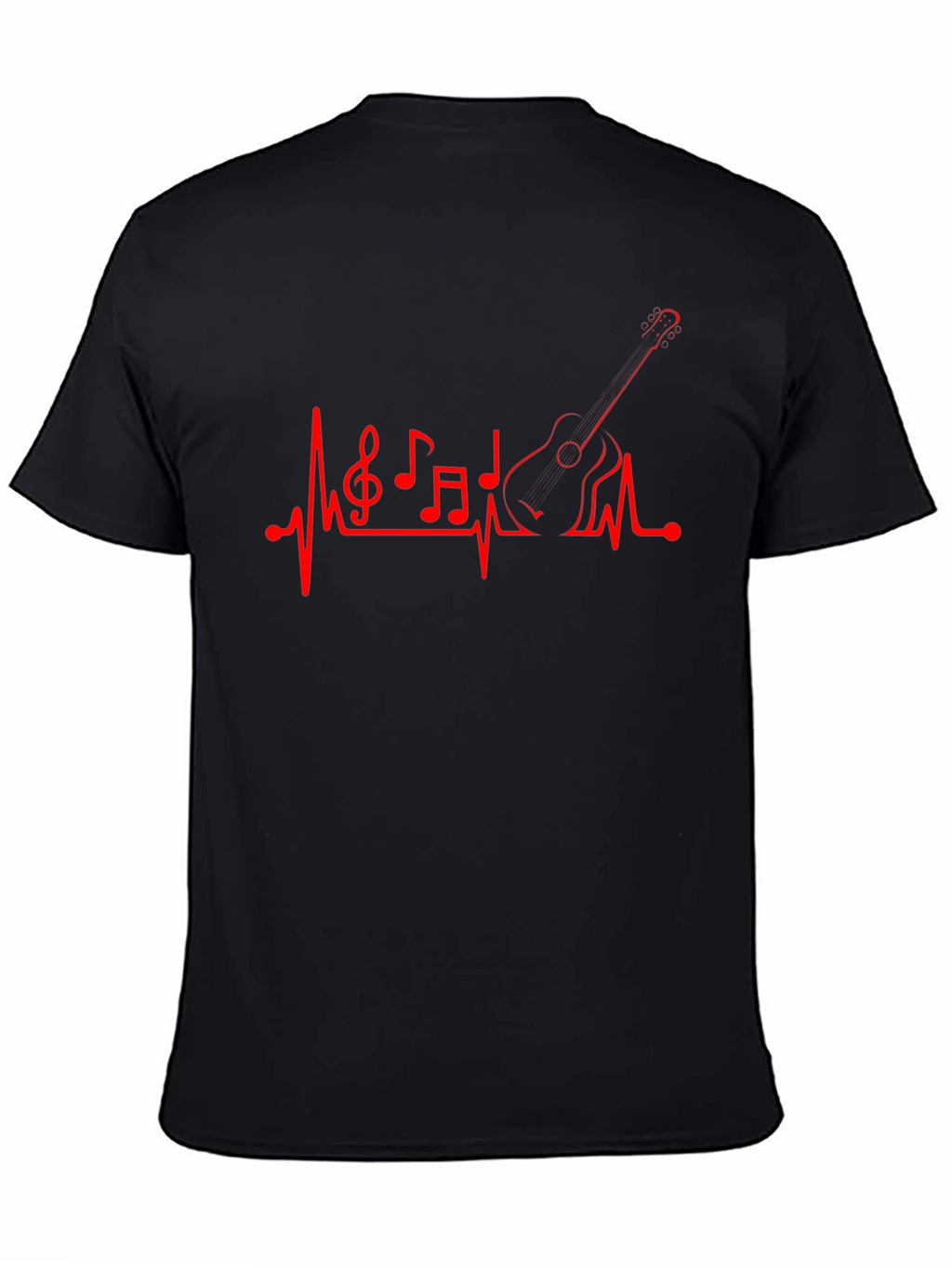 Musical Heartbeat Guitar Graphic T-Shirt