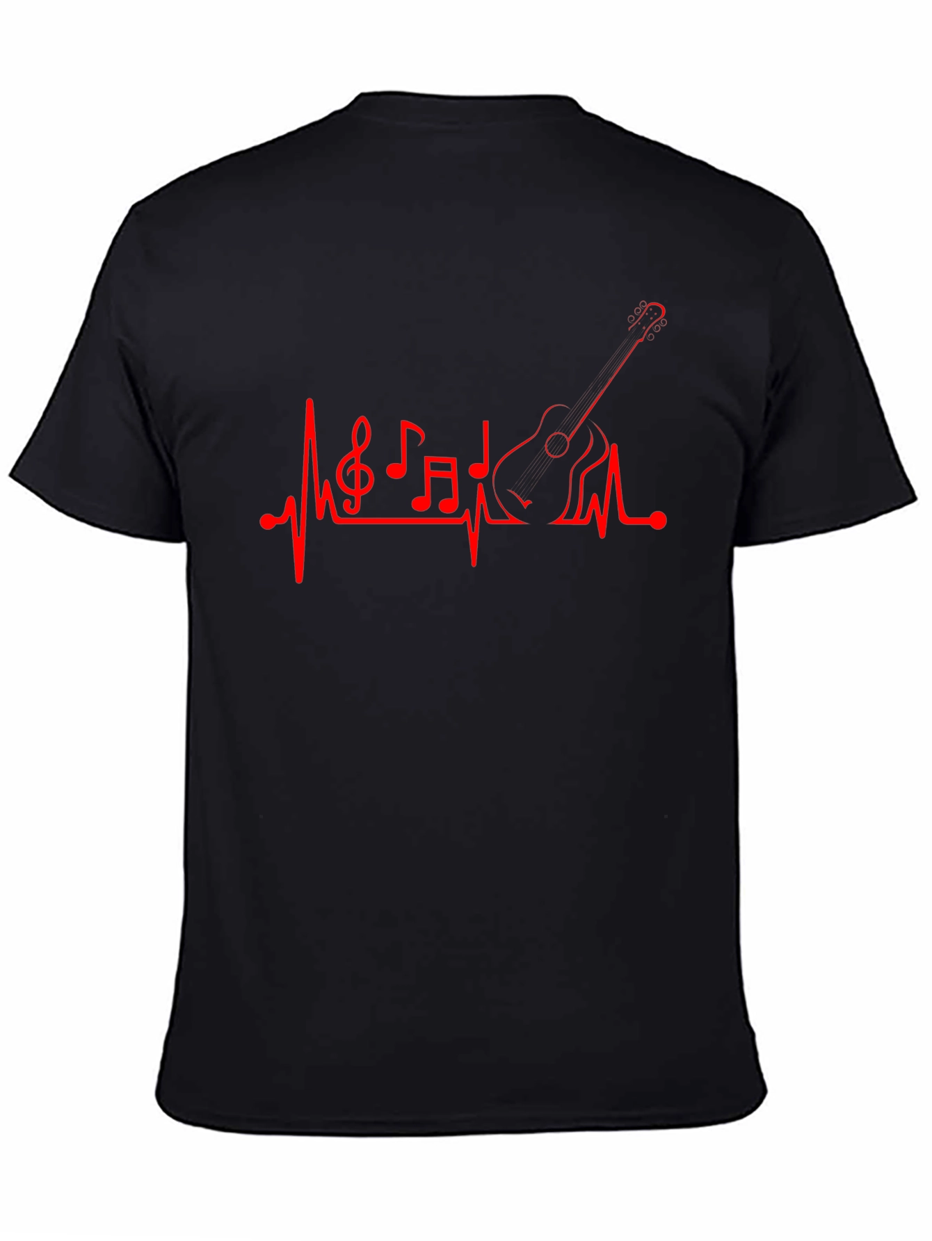 Musical Heartbeat Guitar Graphic T-Shirt
