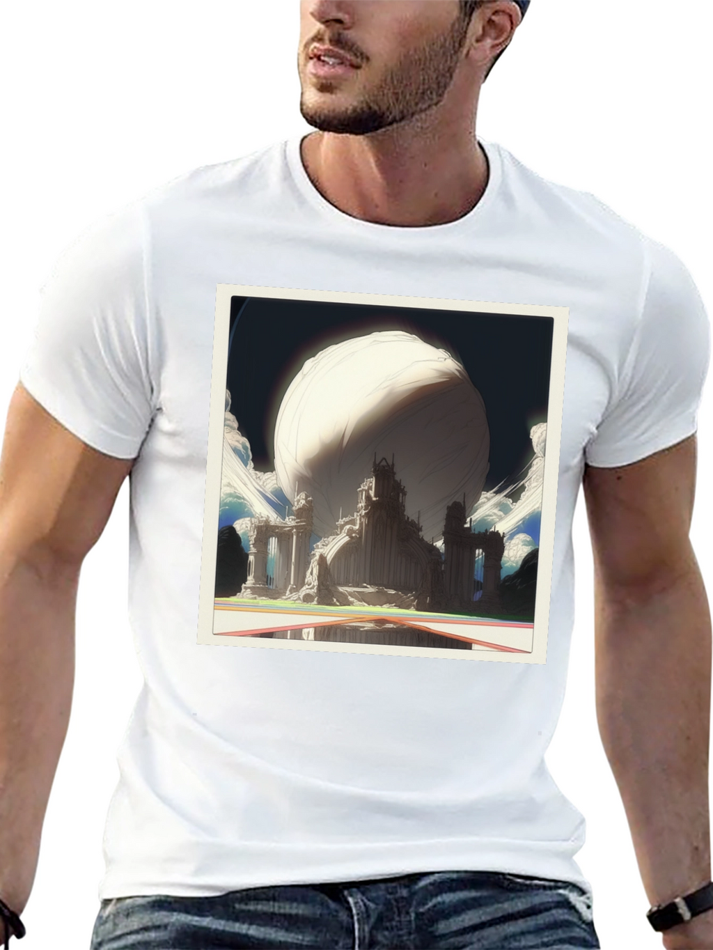 Abstract Sci-Fi Cityscape Graphic Tee