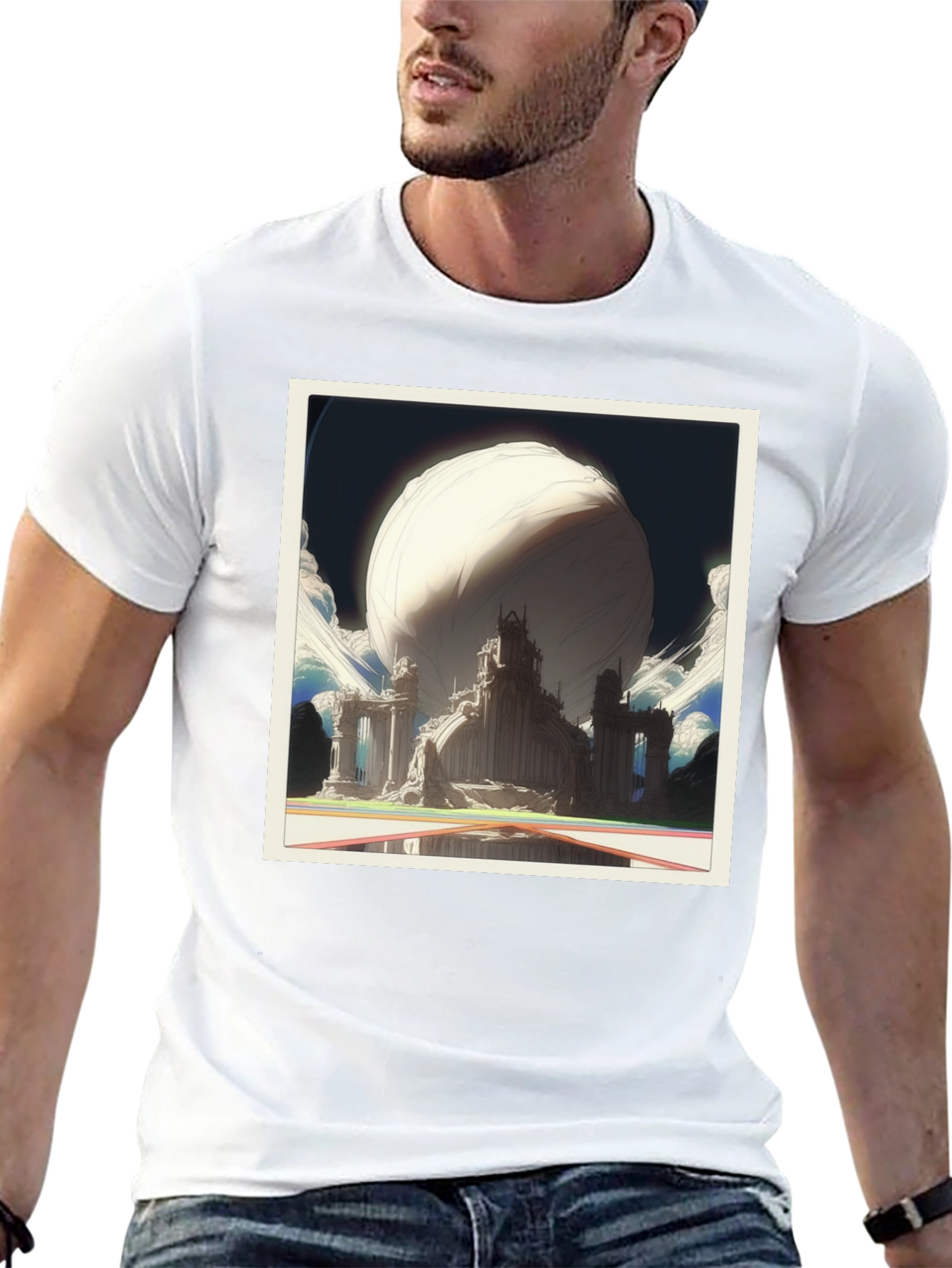 Abstract Sci-Fi Cityscape Graphic Tee