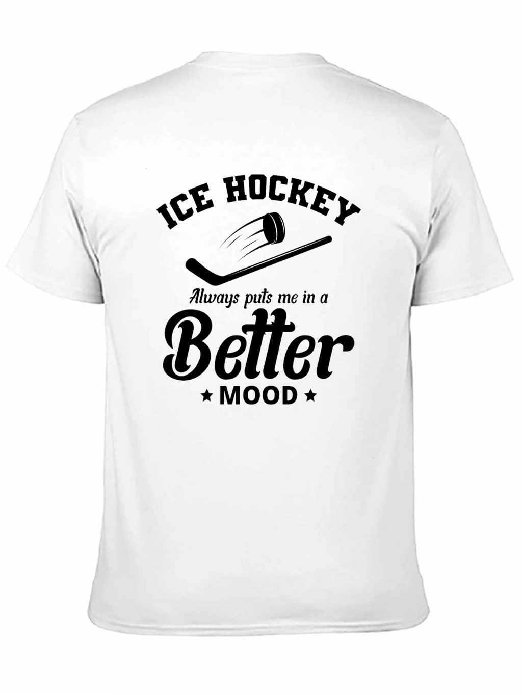 Ice Hockey Better Mood Black Graphic Tee