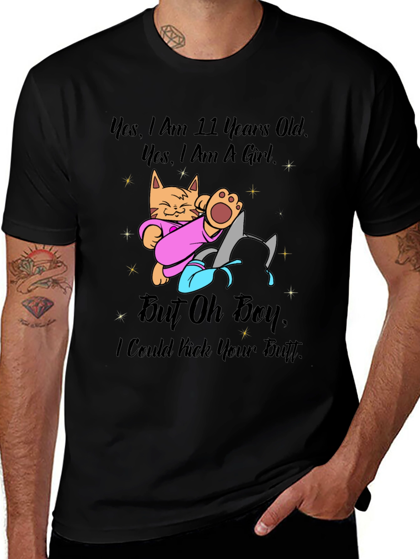 Girl Power Cat T-Shirt - 11 Years Old and Ready!