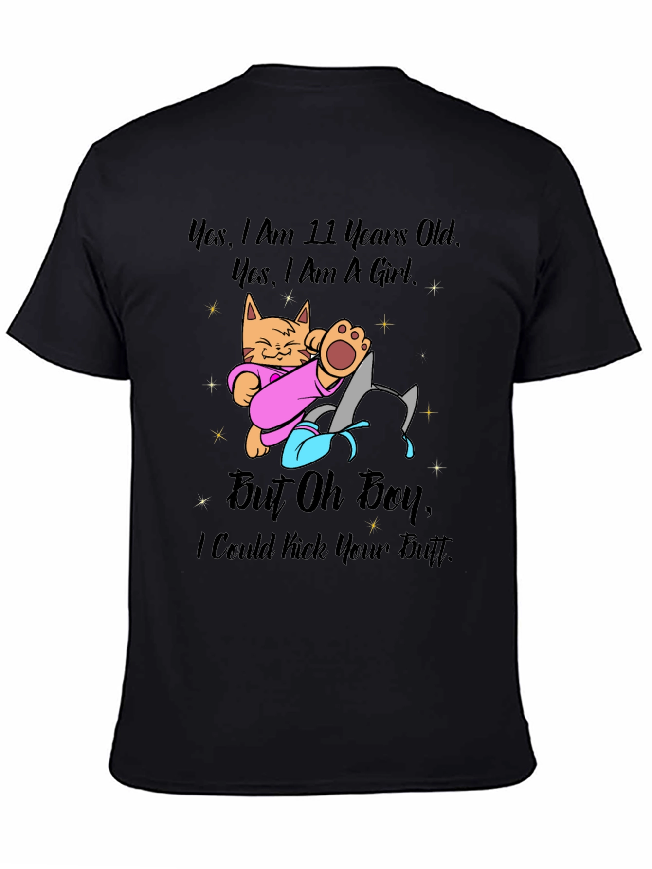 Girl Power Cat T-Shirt - 11 Years Old and Ready!