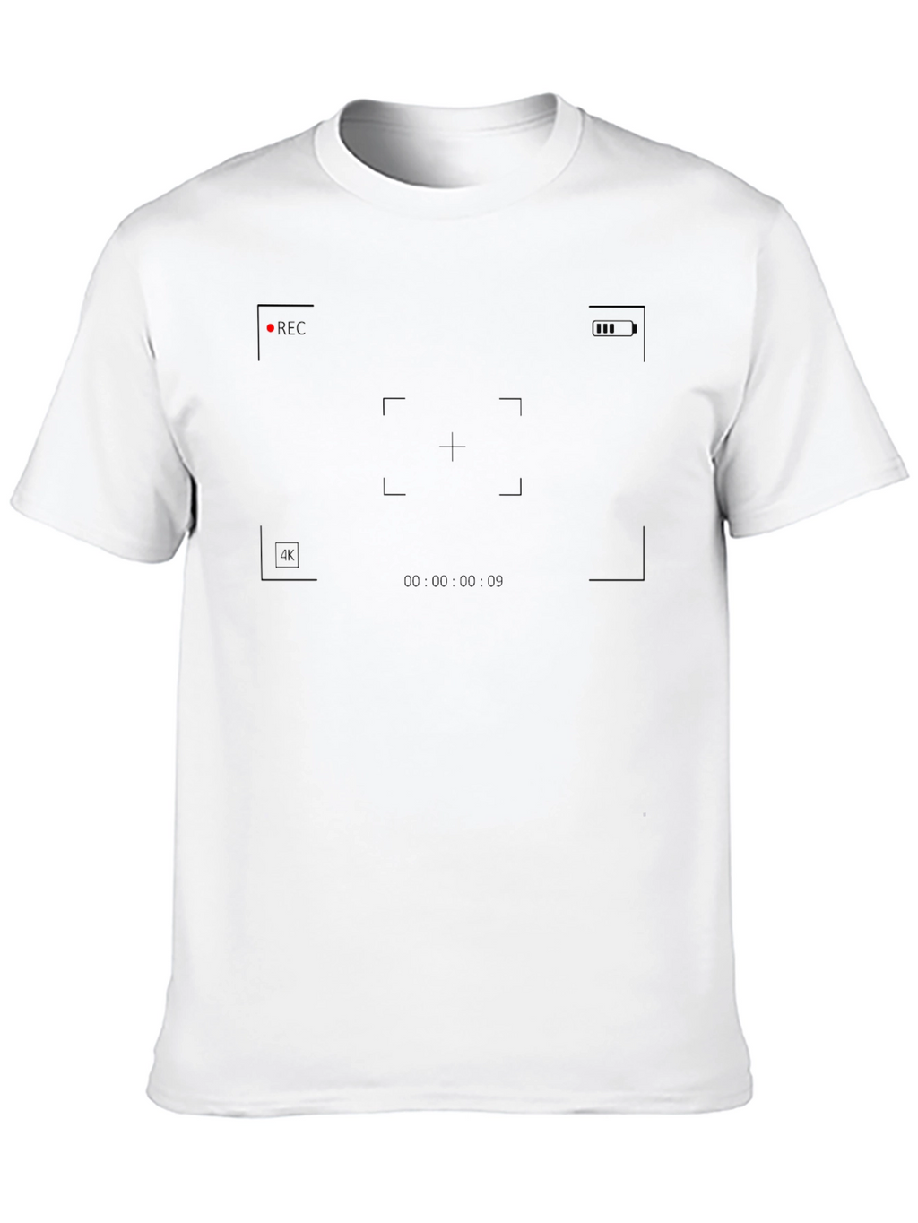 Black 4K Recording Mode Graphic T-Shirt