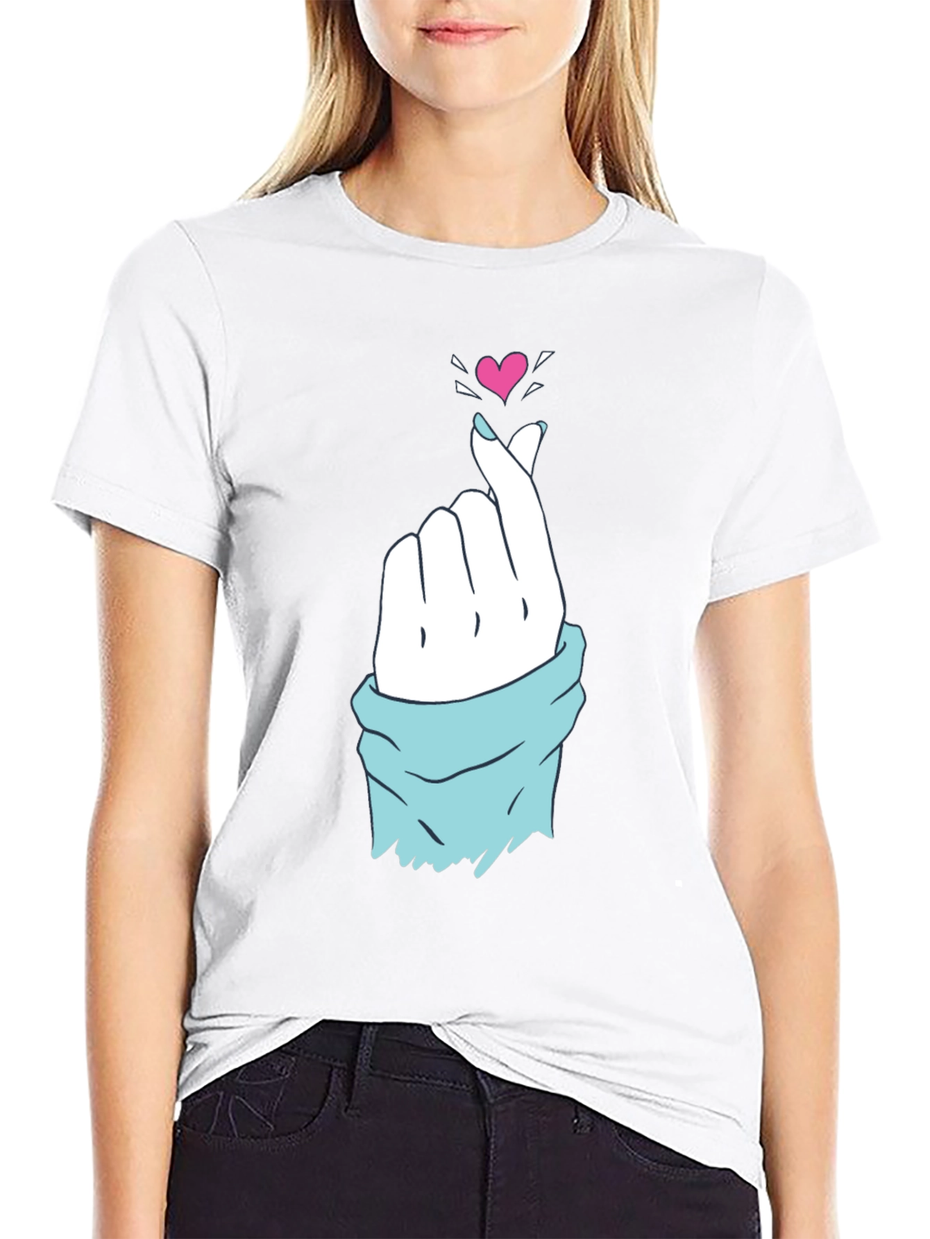 Finger Heart T-Shirt - Korean Love Sign