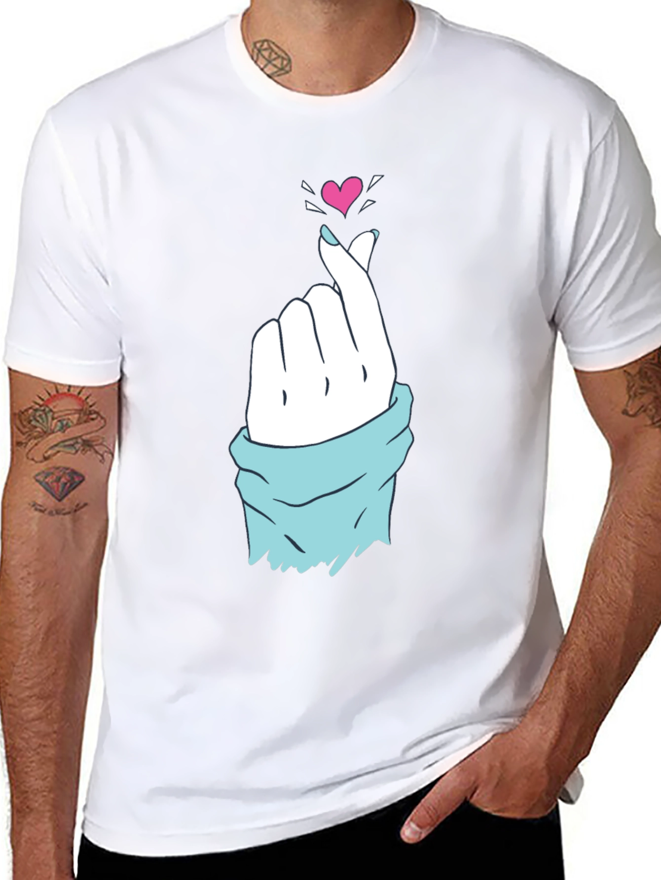 Finger Heart T-Shirt - Korean Love Sign
