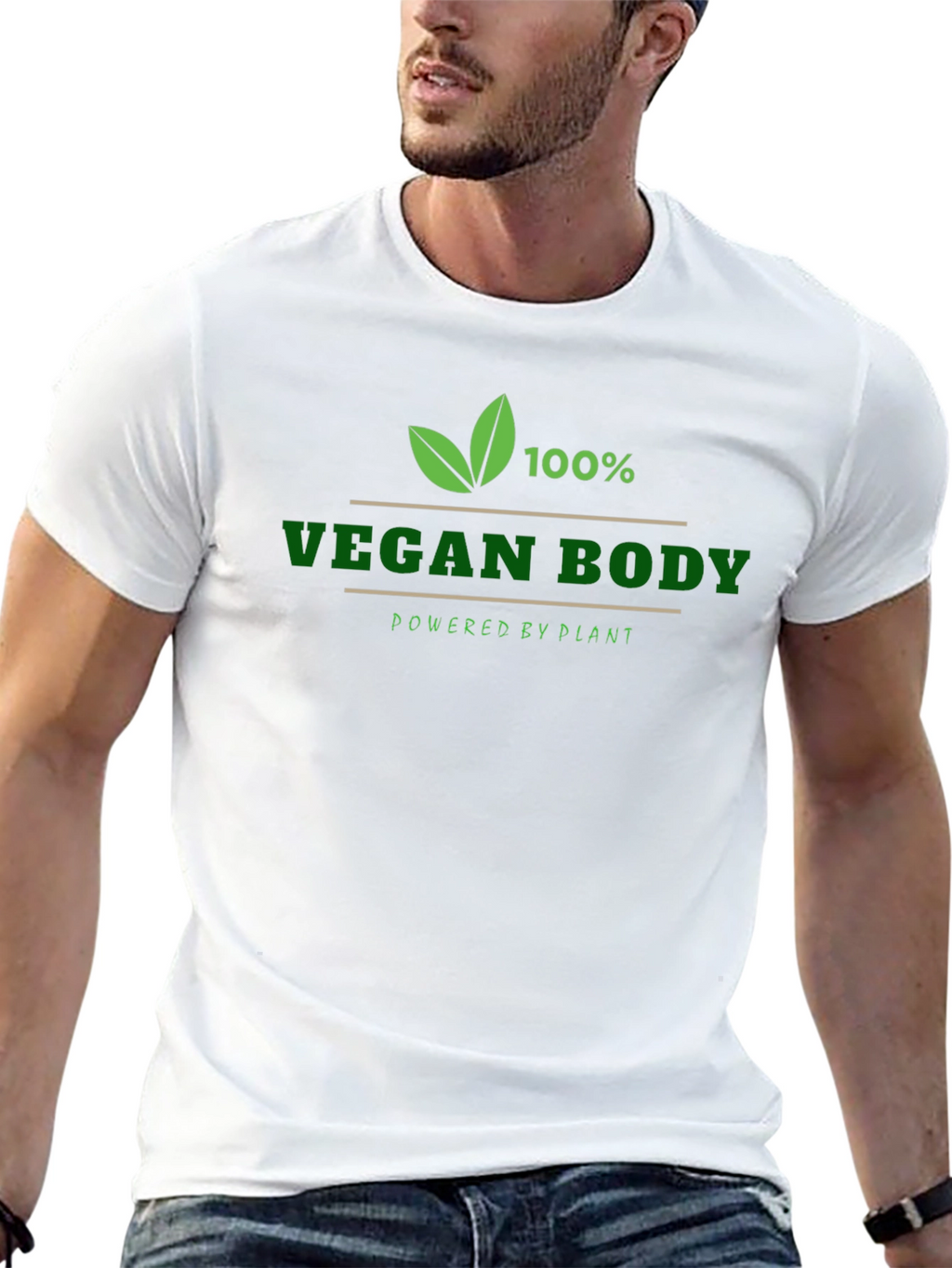 Vegan Body T-Shirt - Powered by Plants - Black