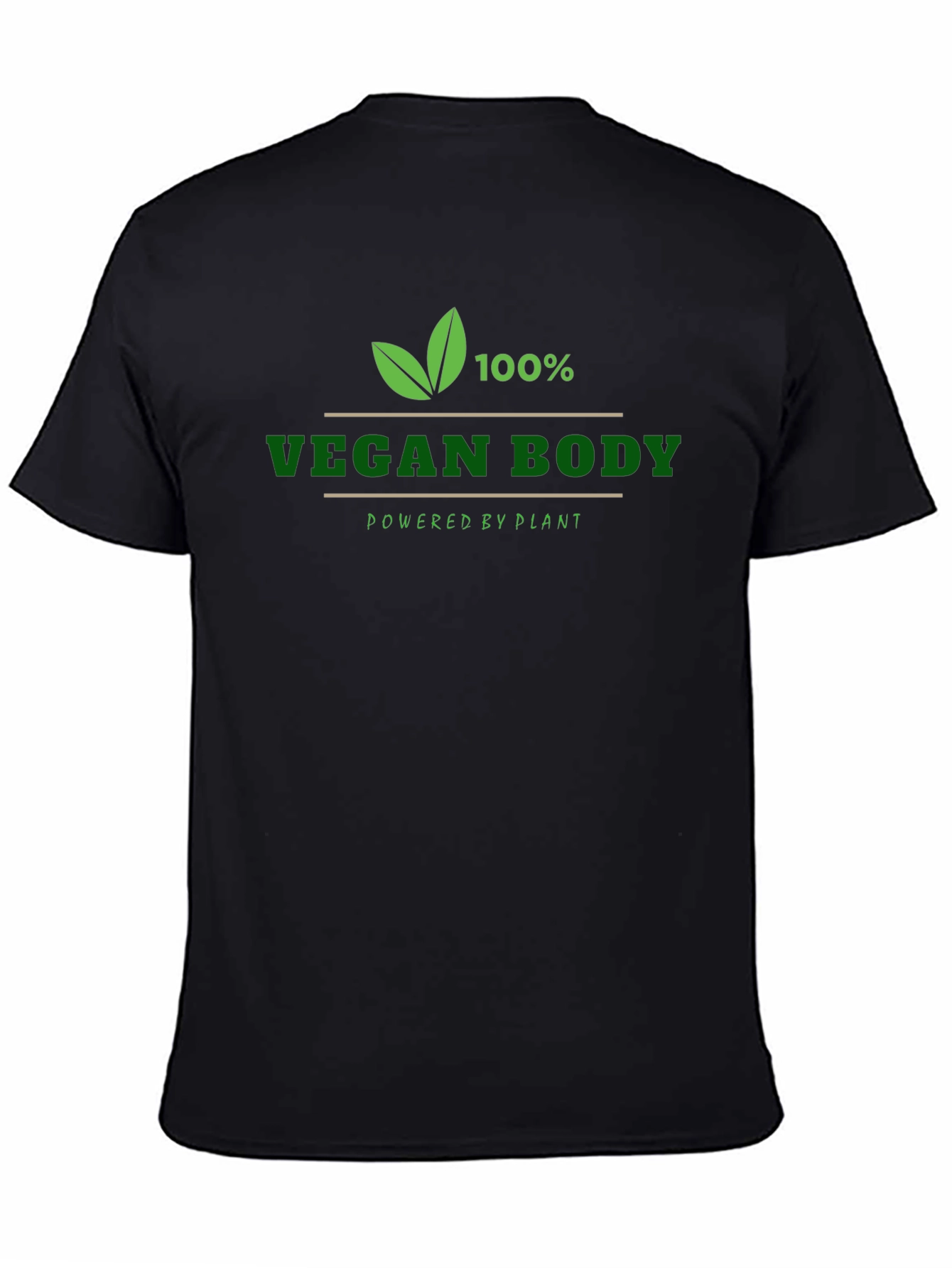 Vegan Body T-Shirt - Powered by Plants - Black
