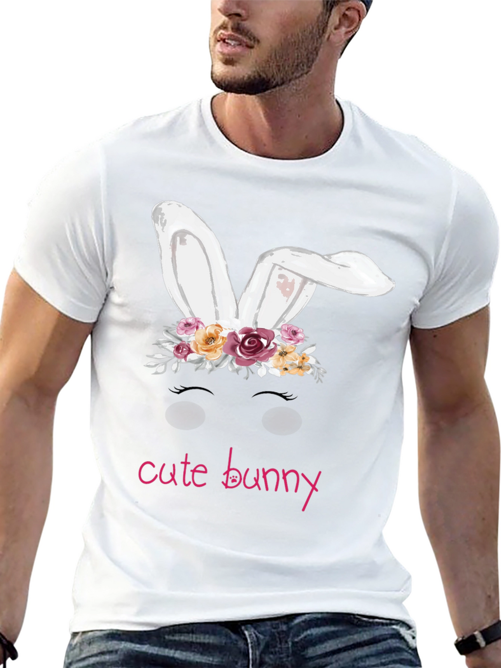 Cute Bunny Graphic Tee - Easter T-Shirt