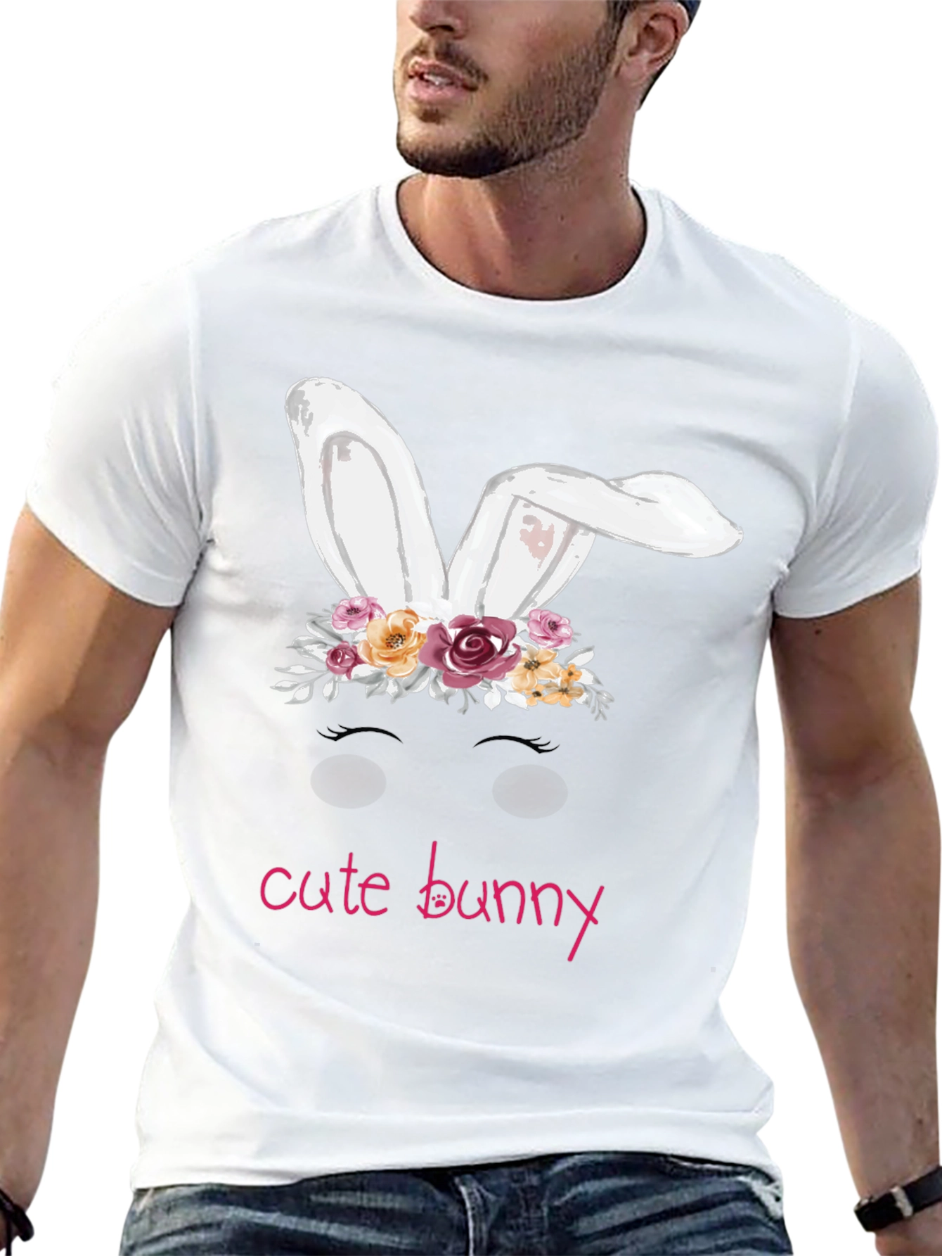 Cute Bunny Graphic Tee - Easter T-Shirt