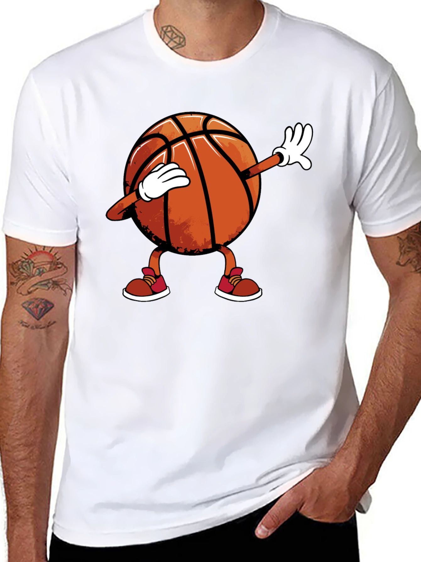 Dabbing Basketball Graphic Tee - Black
