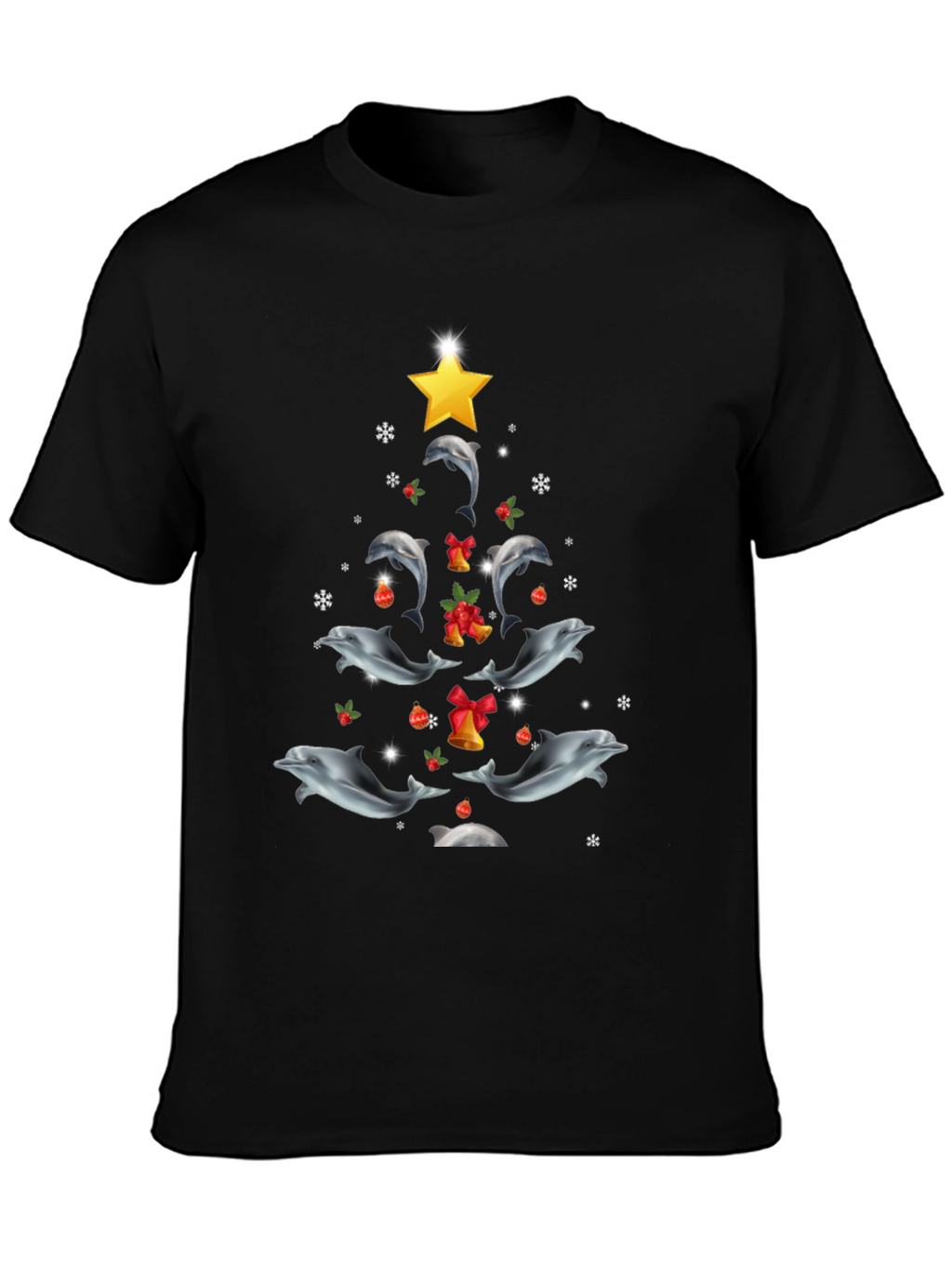 Dolphin Christmas Tree Graphic Tee