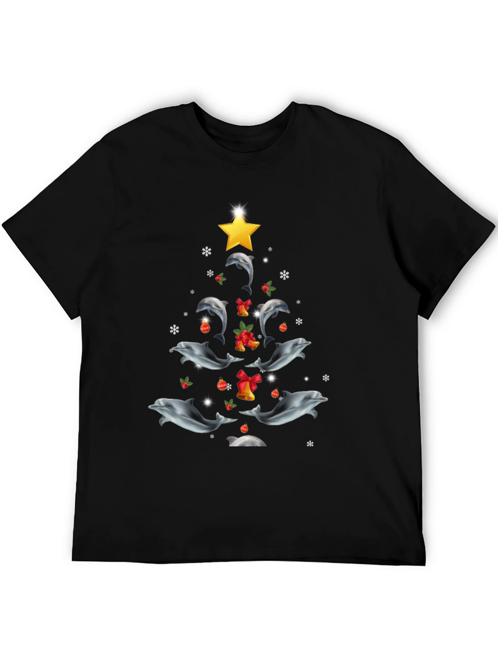 Dolphin Christmas Tree Graphic Tee