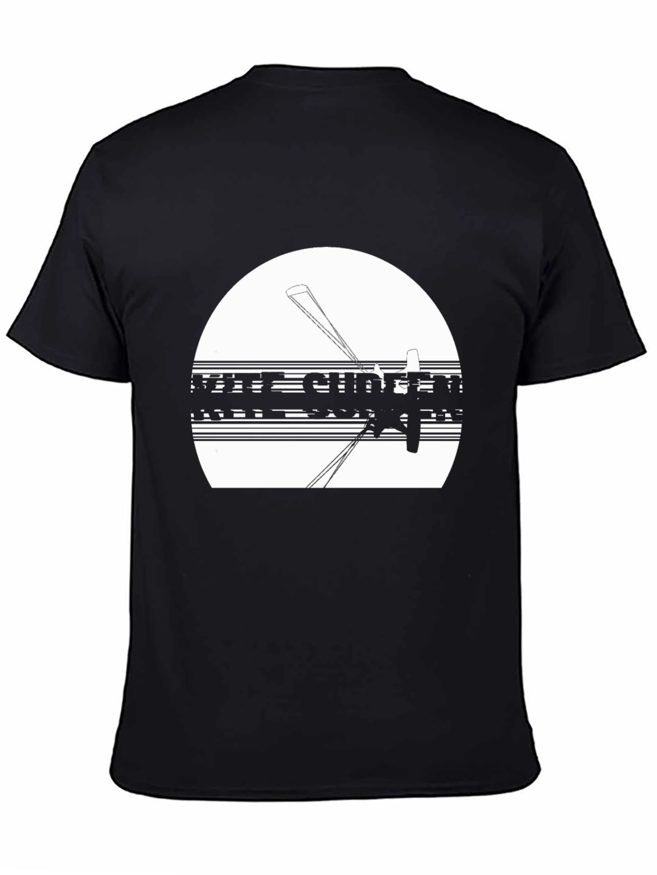 Kite Surfing Black T-Shirt for Men