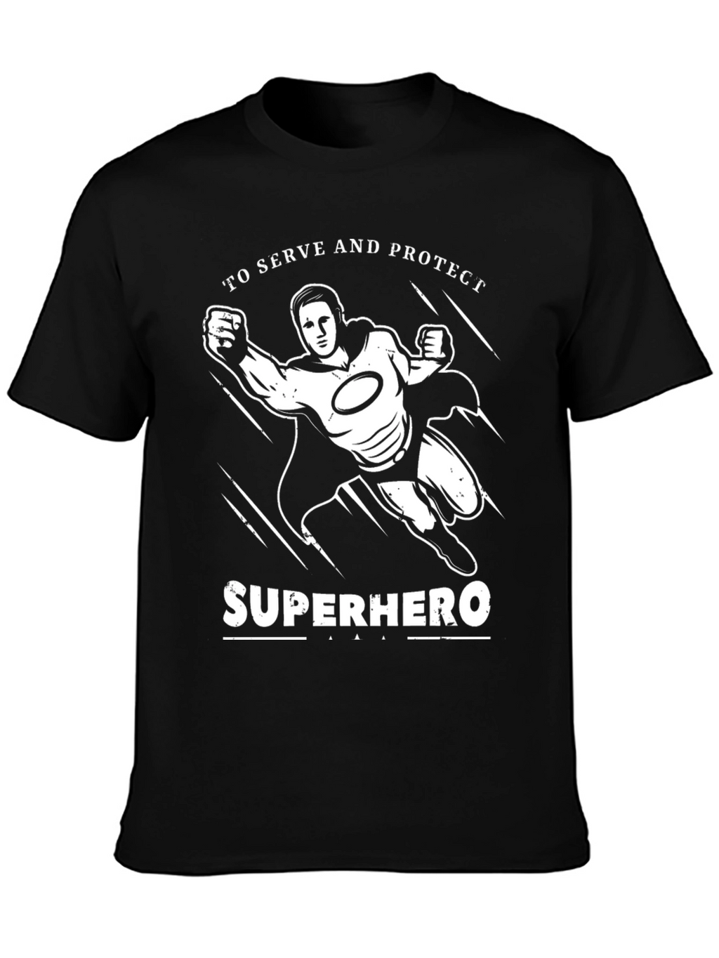 Superhero To Serve and Protect Black Graphic T-Shirt
