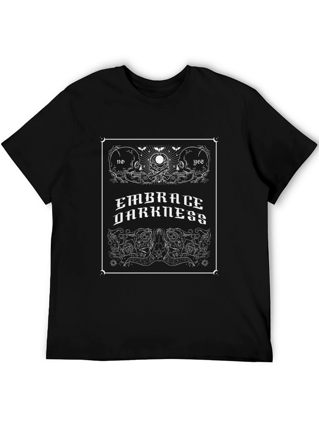 Embrace Darkness Graphic T-Shirt - Skull Design