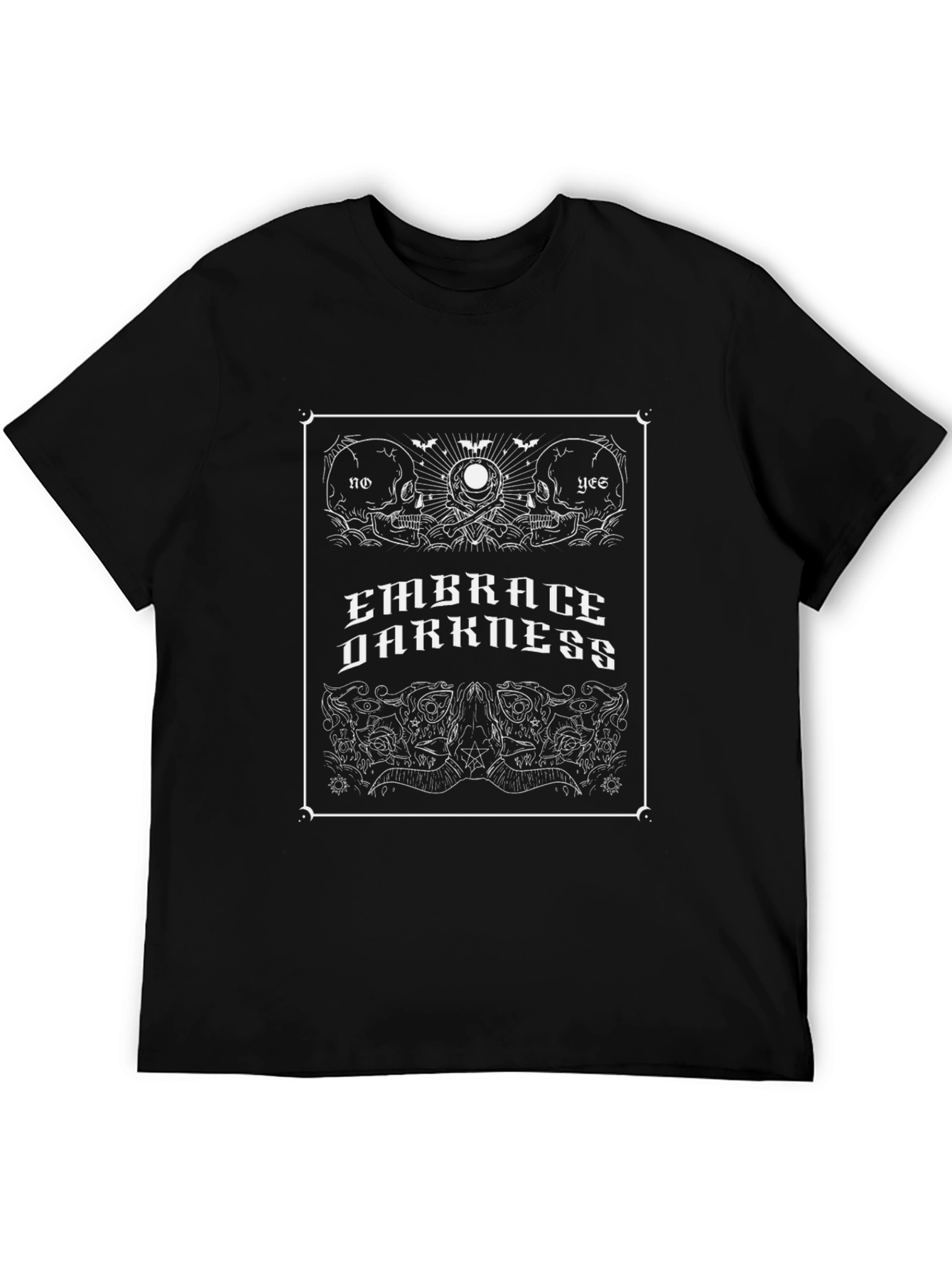 Embrace Darkness Graphic T-Shirt - Skull Design