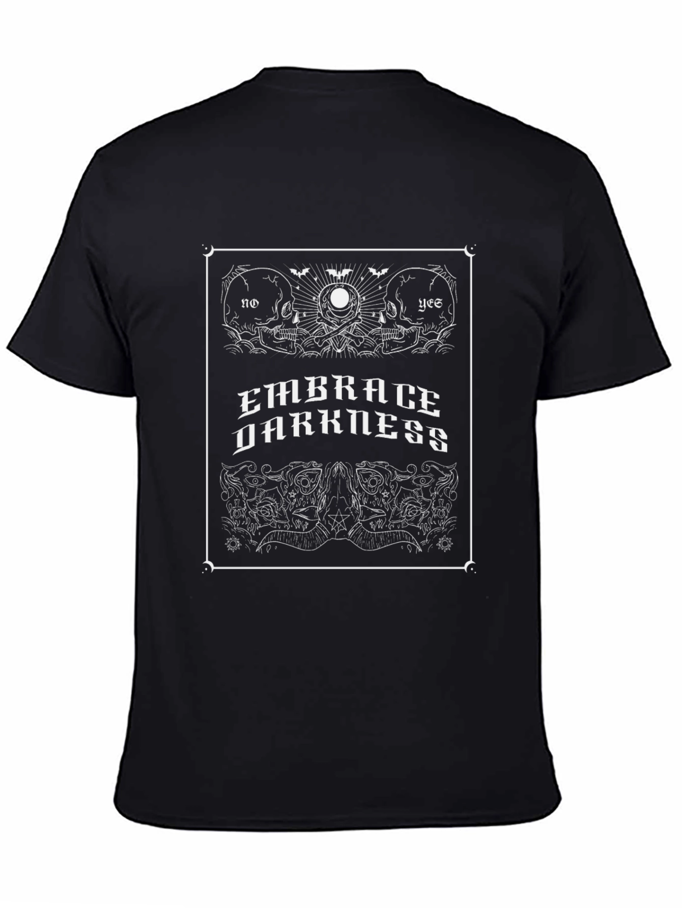 Embrace Darkness Graphic T-Shirt - Skull Design