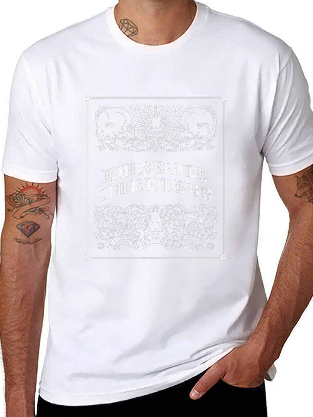 Embrace Darkness Graphic T-Shirt - Skull Design